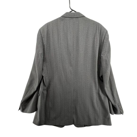 Burberrys Size 44L Gray Suit Jacket Sports Coat Vertical Stripes Two Button - Picture 5 of 7